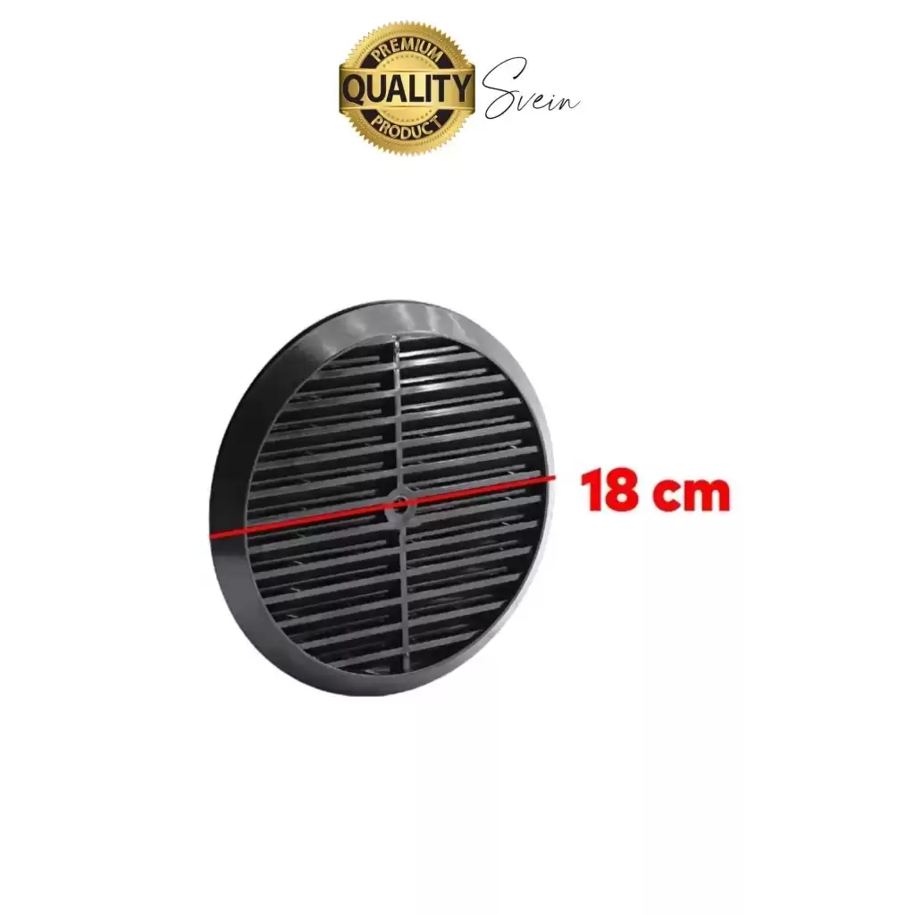 Aç Kapa Yalıtımlı Havalandırma Ayarlı 18cm Siyah Kapak Cam Menfezi Doğalgaz Boşluk Aparatı Başlık