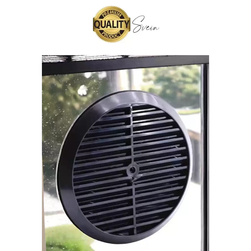 Aç Kapa Yalıtımlı Havalandırma Ayarlı 18cm Siyah Kapak Cam Menfezi Doğalgaz Boşluk Aparatı Başlık