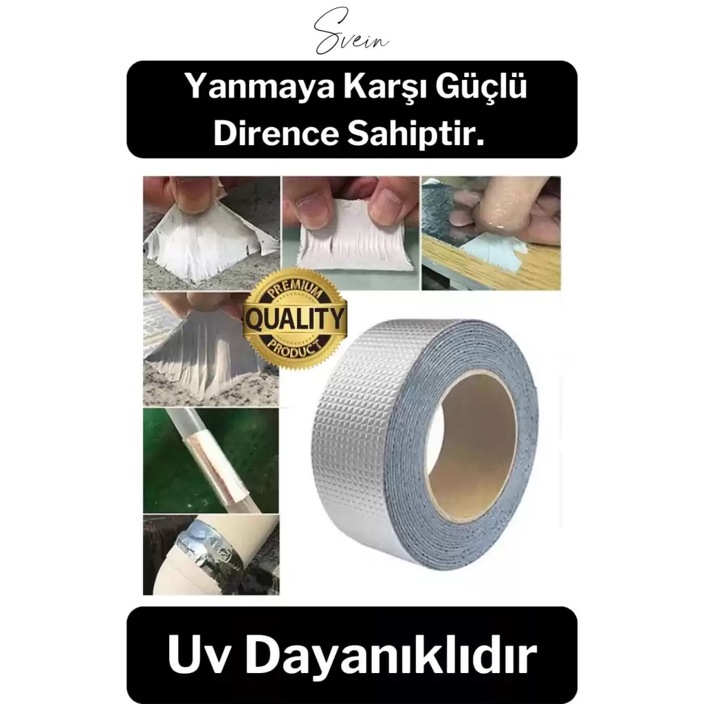 72 mm x 2 mt Su Geçirmez Sızdırmaz Çatı Boru Dayanıklı Çamur Sakız Bant Alüminyum Tamir Bandı