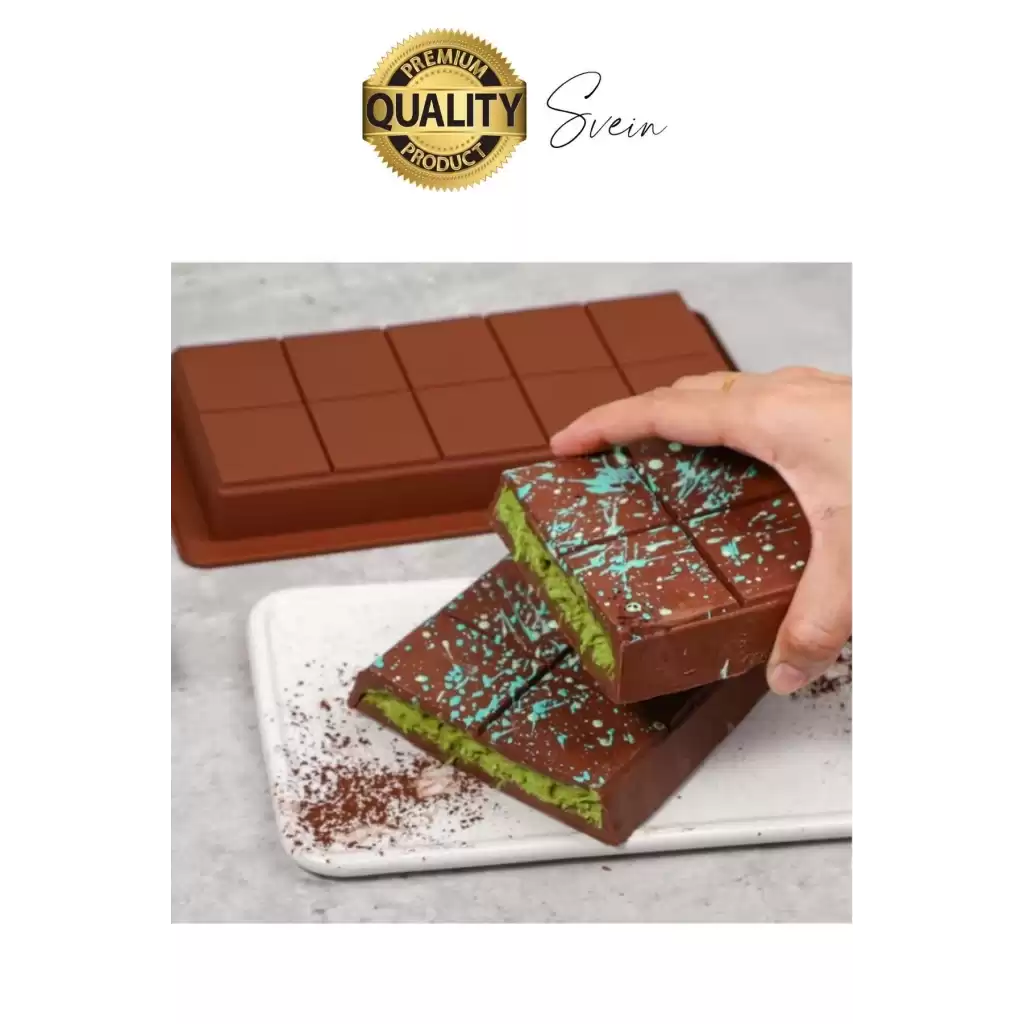 10 Bölmeli Dubai Çikolatası Kalıbı Silikon Bpa Free Kek Yapma Yıkanabilir Isıya Dayanıklı Esnek