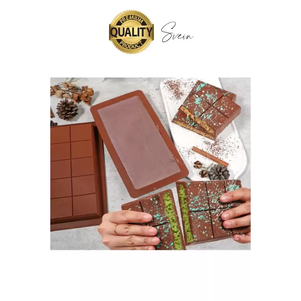 10 Bölmeli Dubai Çikolatası Kalıbı Silikon Bpa Free Kek Yapma Yıkanabilir Isıya Dayanıklı Esnek