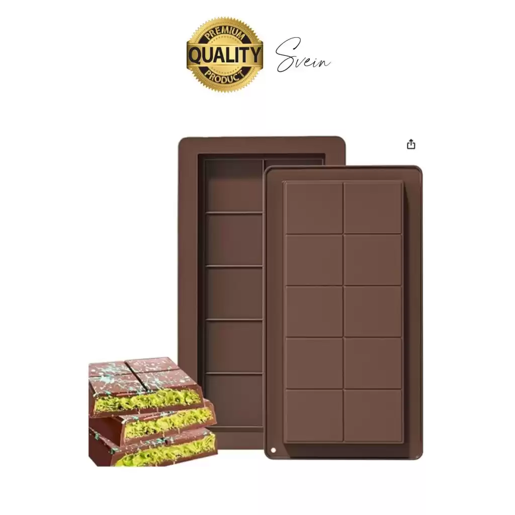 10 Bölmeli Dubai Çikolatası Kalıbı Silikon Bpa Free Kek Yapma Yıkanabilir Isıya Dayanıklı Esnek