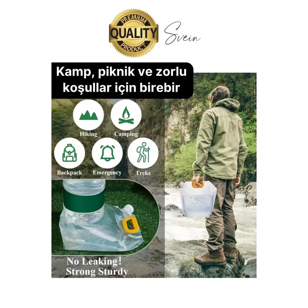 Premium 1 lt Dayanıklı Yer Kaplamaz İçecek Çantası Sporcu Kapaklı Tutamaç Suluk Matara Kamp Piknik