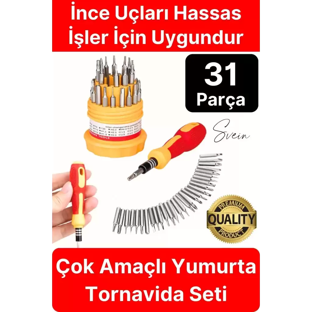 Premium 31 Parça Yumurta Tornavida Bits Uç Seti Telefon Tamir Saat Elektronik Farklı Metal Başlık