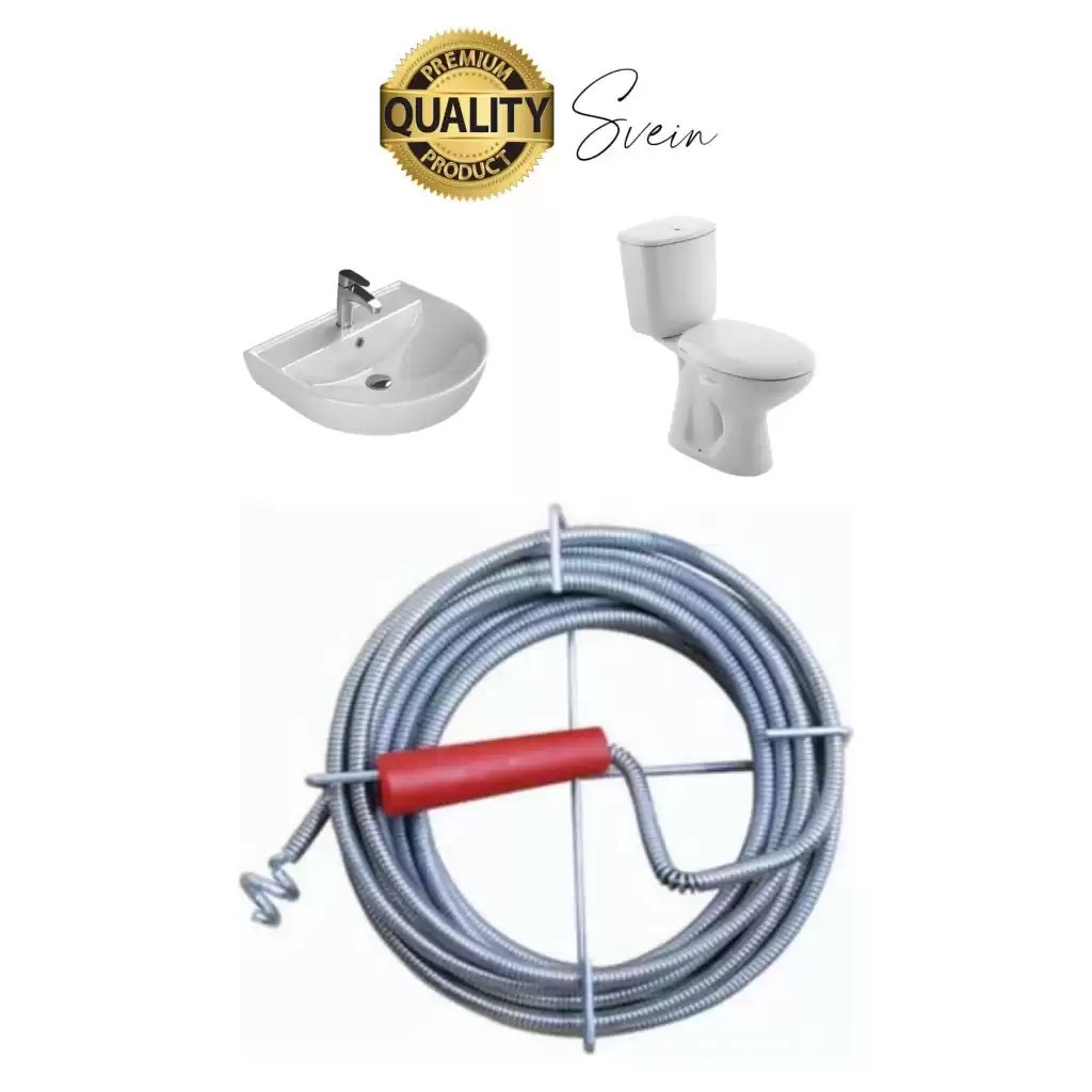 Premium 12 Metre Tıkanıklık Kanal Açma Klozet Gider Açıcı Boru Temizleme Spiral Tel Susta Manuel Uç