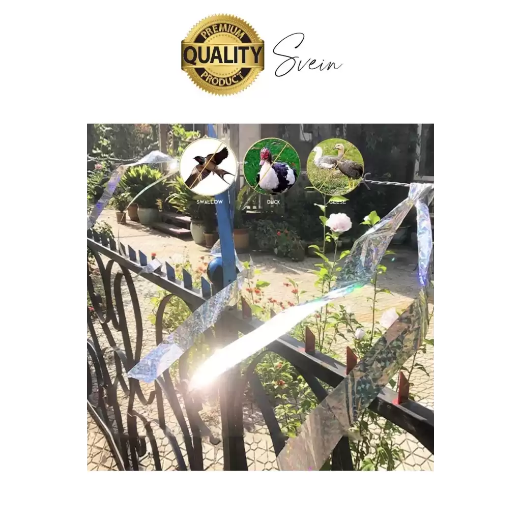 Premium Kuş Kondurmaz Rahatsız Eden Şerit Bant 45 mm x 50 mt Yansıtıcı Kuşsavar Çatı Hologram Bandı