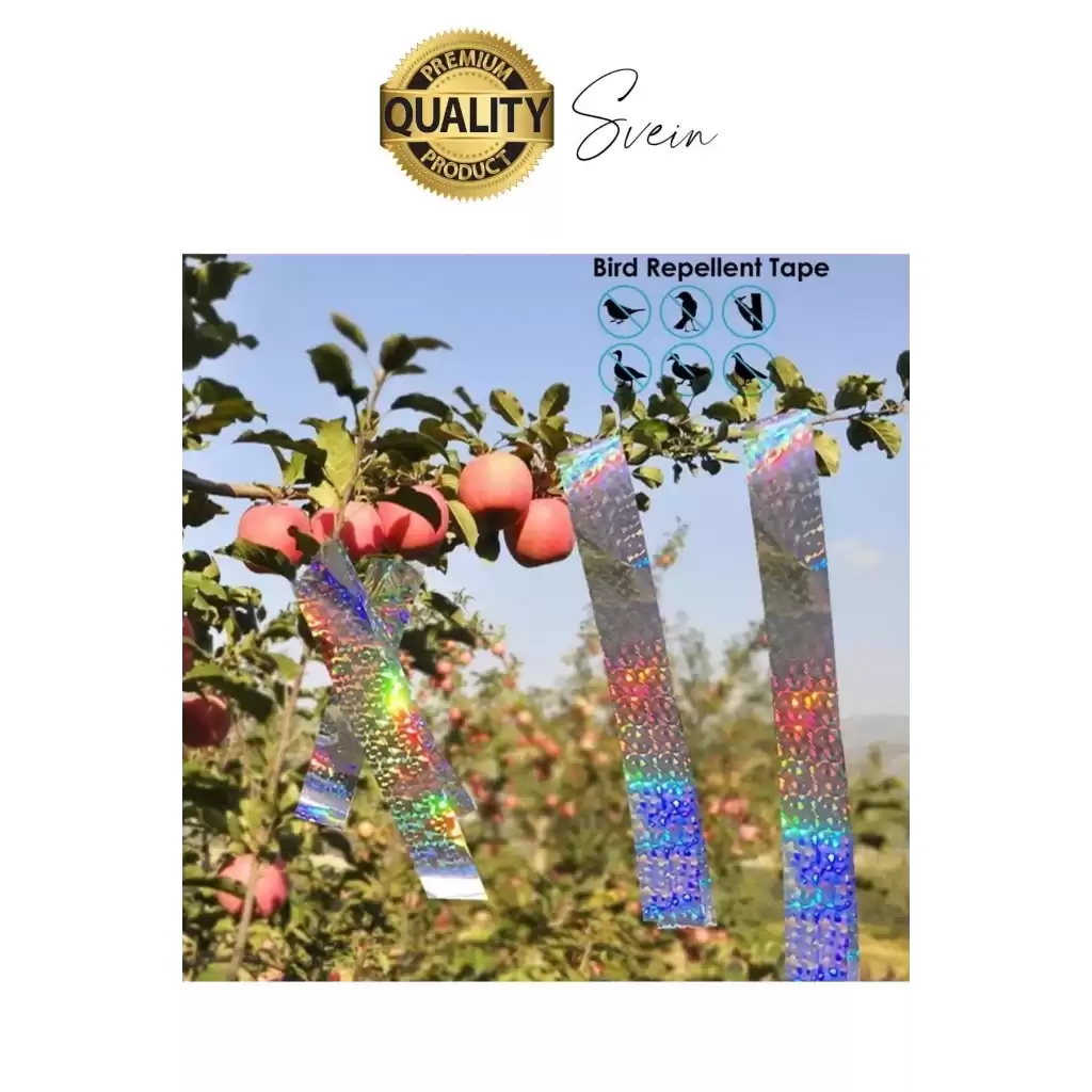 Premium Kuş Kondurmaz Rahatsız Eden Şerit Bant 45 mm x 50 mt Yansıtıcı Kuşsavar Çatı Hologram Bandı