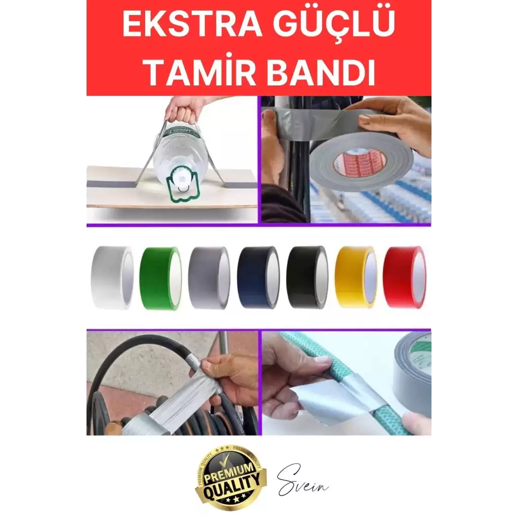 2 Adet 10 mt Kırmızı Tamir Takviye Kapatıcı Güçlü Onarım Bandı Su Geçirmez Sızdırmaz Dayanım Çatlak