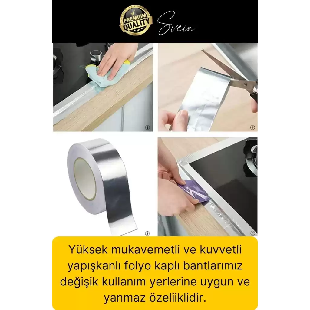Premium Baca Klapesi Alüminyum Bant Aspiratör Borusu Seti Folyo Yanmaz Sızdırmaz Havalandırma Mutfak