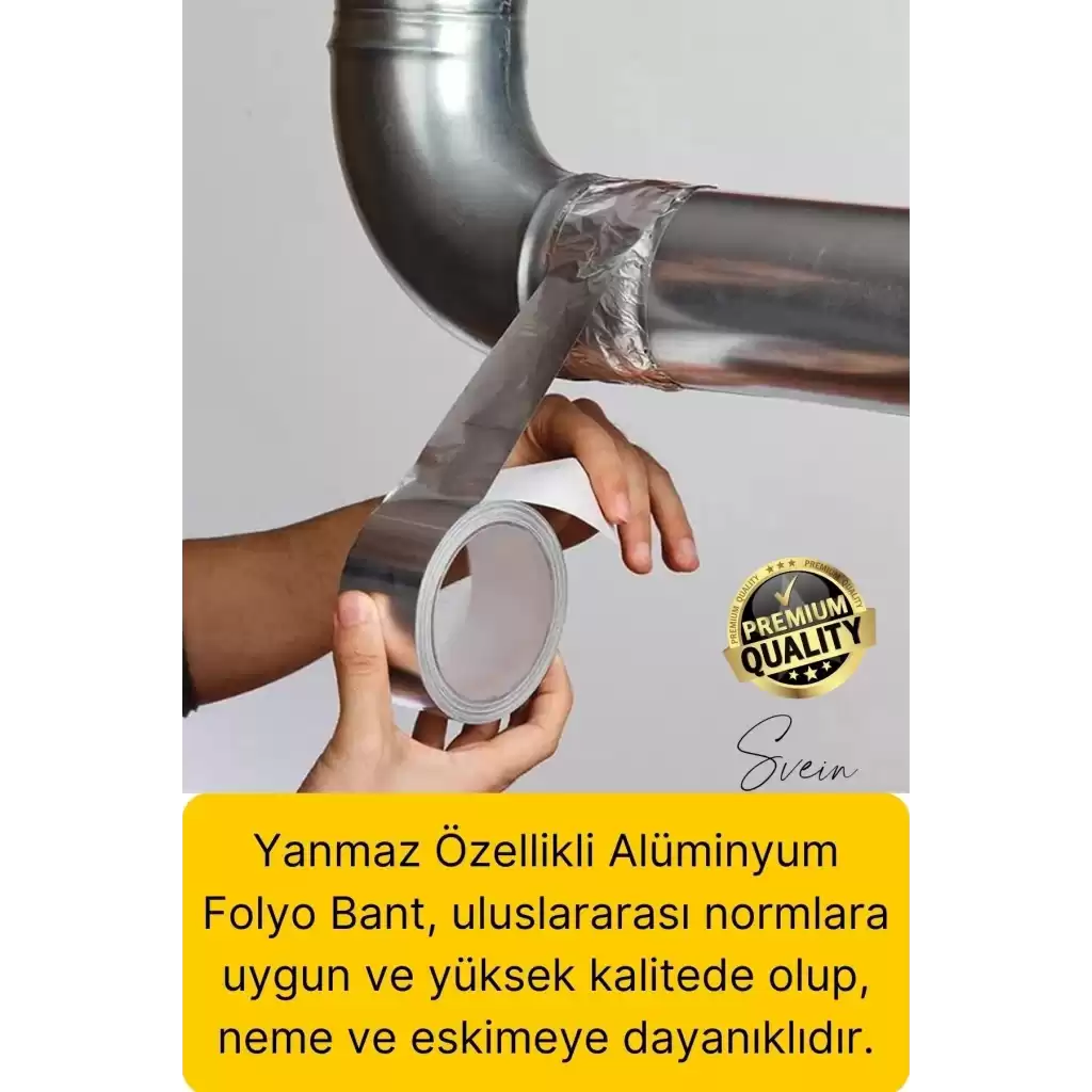 Premium Baca Klapesi Alüminyum Bant Aspiratör Borusu Seti Folyo Yanmaz Sızdırmaz Havalandırma Mutfak
