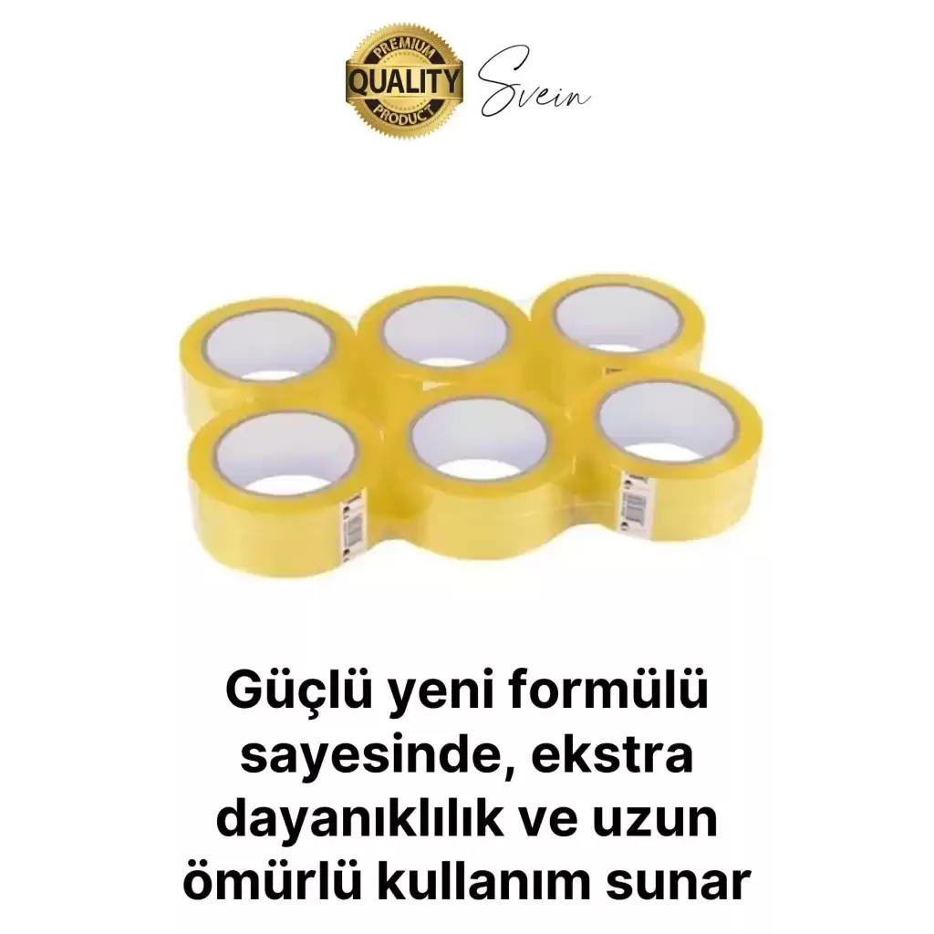 Ekstra Güçlü Yeni Formül 6 Adet 45 mm x 100 mt Koli Bandı Şeffaf Dayanıklı Bant Taşınma Ambalaj