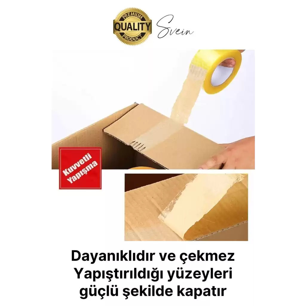 Ekstra Güçlü Yeni Formül 6 Adet 45 mm x 100 mt Koli Bandı Şeffaf Dayanıklı Bant Taşınma Ambalaj