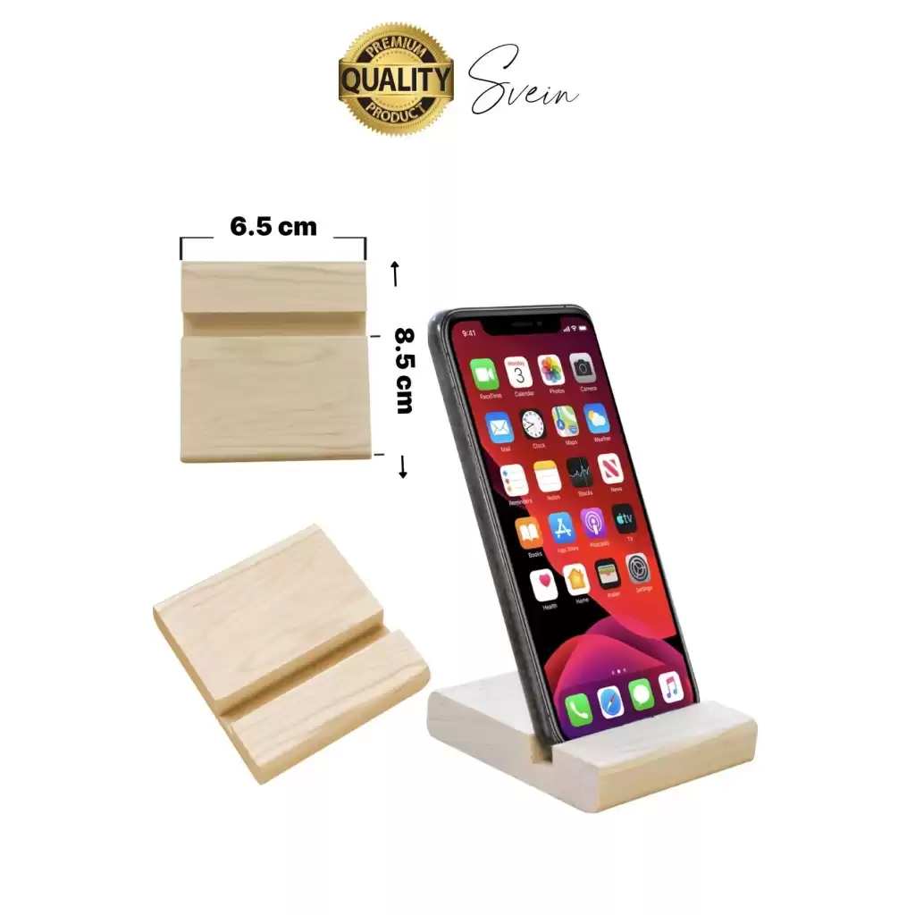 Doğal Masaüstü Ahşap Cep Telefonu ve Tablet Standı Natural Görünüm Şık İphone Android İos Uyumlu
