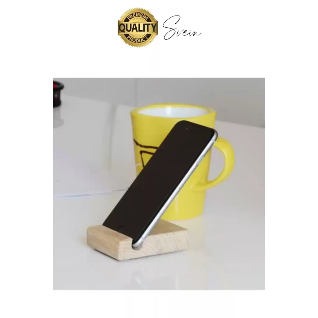 Doğal Masaüstü Ahşap Cep Telefonu ve Tablet Standı Natural Görünüm Şık İphone Android İos Uyumlu