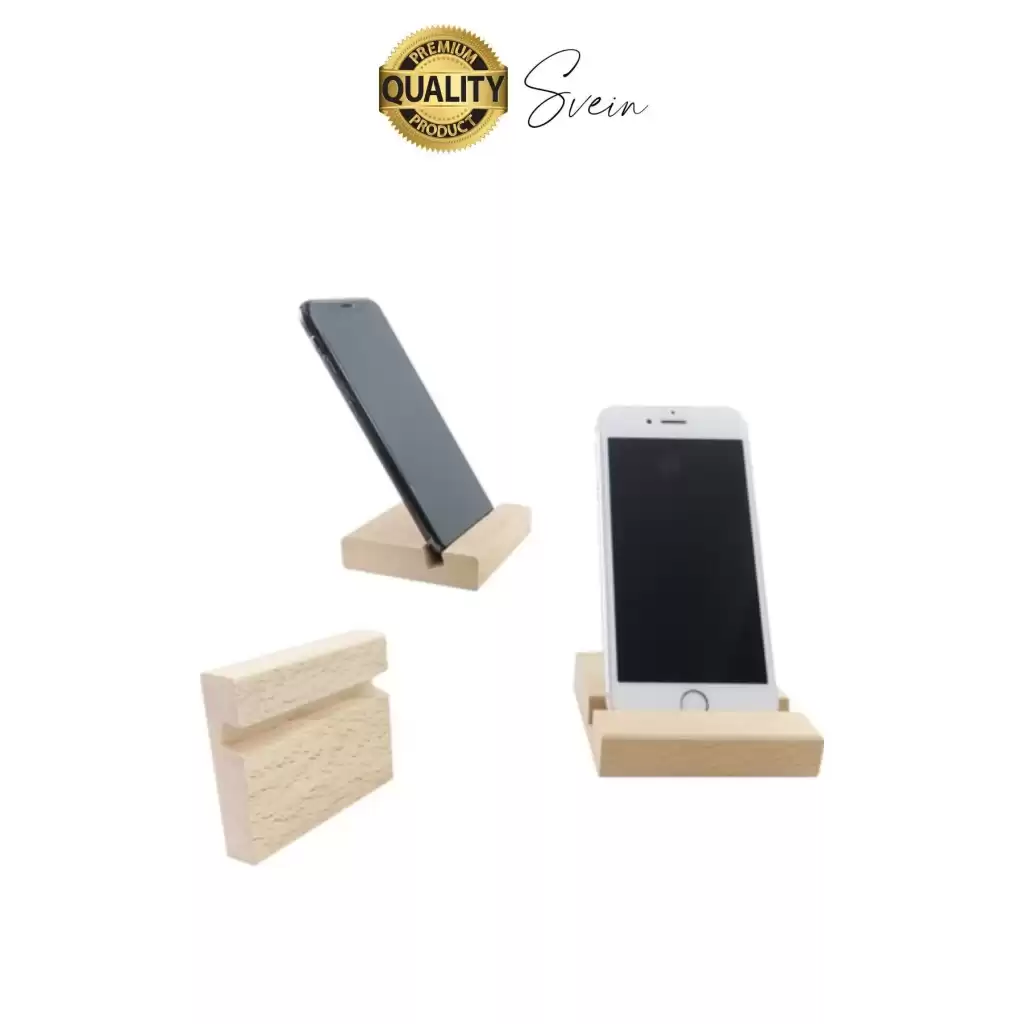 Doğal Masaüstü Ahşap Cep Telefonu ve Tablet Standı Natural Görünüm Şık İphone Android İos Uyumlu