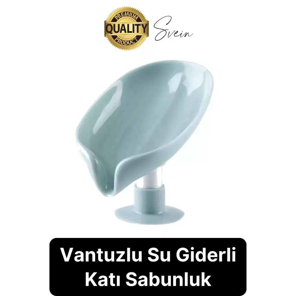 Vantuzlu Su Tutmaz Giderli Katı Sabunluk Süngerlik Tezgah Üstü Pratik Dekoratif Şık Tutunabilen