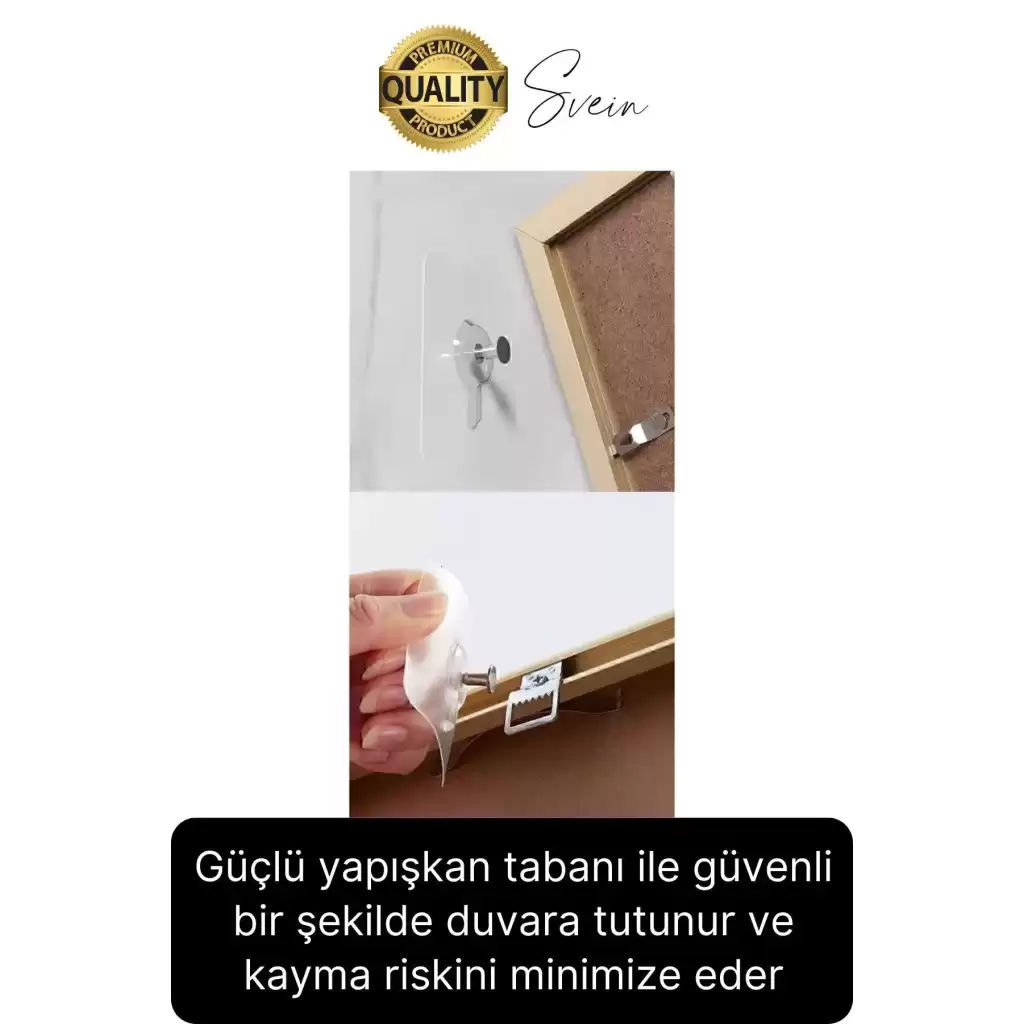 8 Adet Süper Güçlü Kendinden Yapışkanlı Tutunabilen Çok Amaçlı Çerçeve Tablo Banyo Duş Mutfak Askı