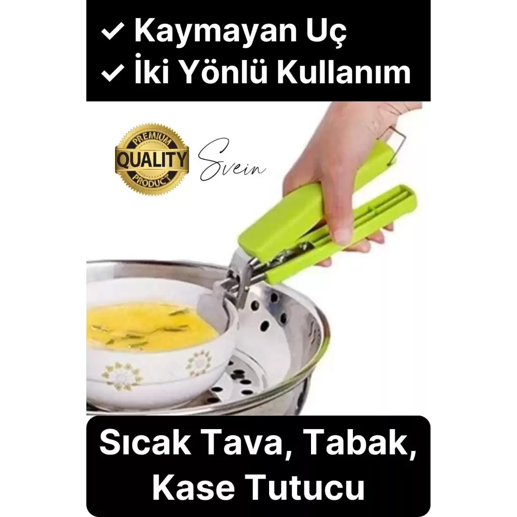 Dayanıklı Sıcak Tabak Tepsi Tava Kase Tutucu Aparat El Yakmaz Ayarlanabilir Tekli Tutma Sapı