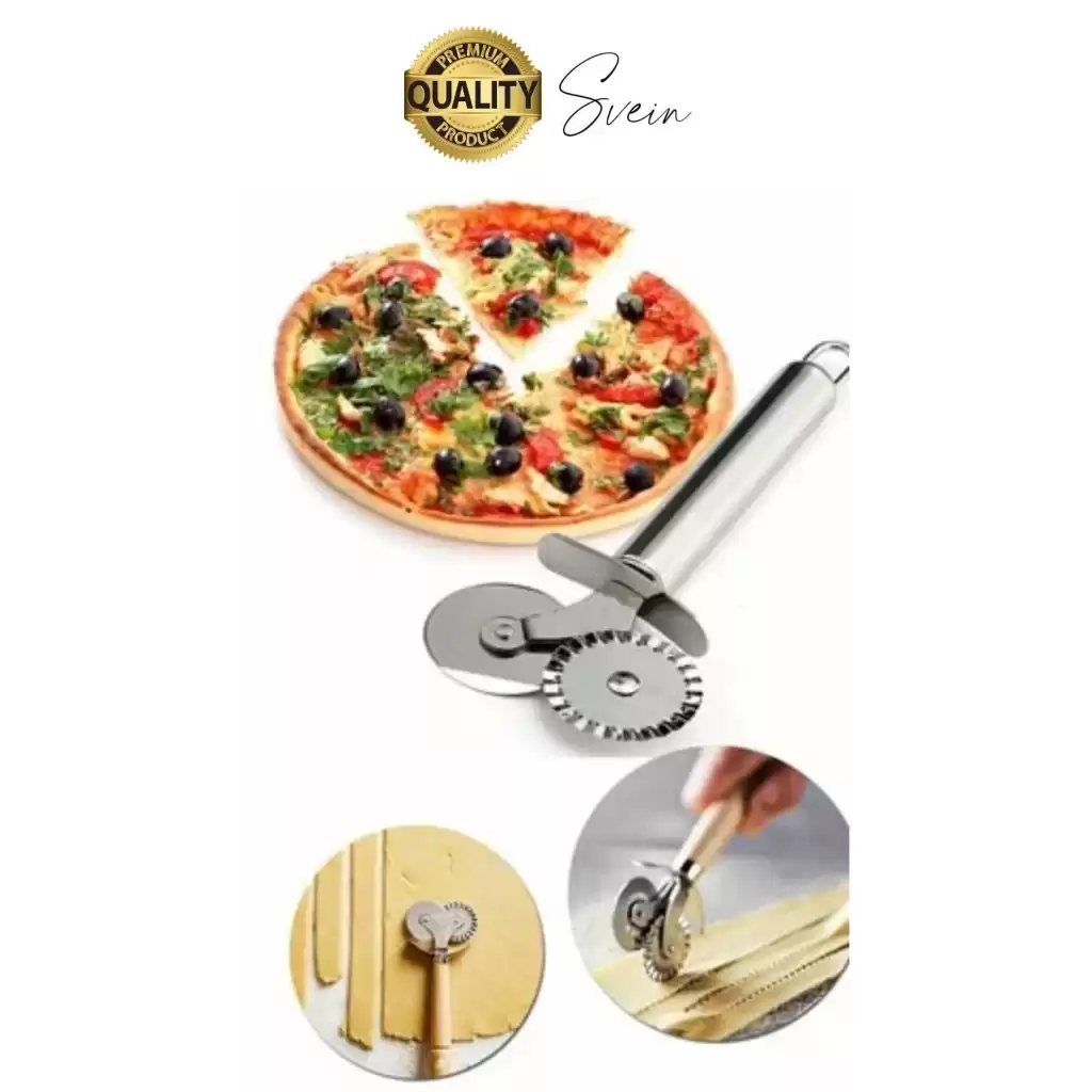 Paslanmaz Yüksek Kaliteli Uzun Ömürlü Çift Taraflı Hamur Pizza Börek Kesme Bıçağı Duvara Asılabilir