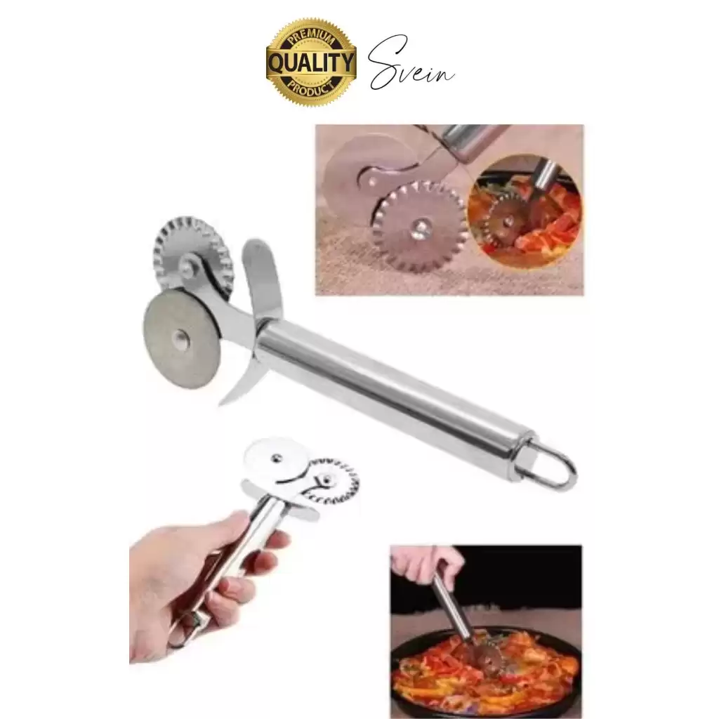Paslanmaz Yüksek Kaliteli Uzun Ömürlü Çift Taraflı Hamur Pizza Börek Kesme Bıçağı Duvara Asılabilir
