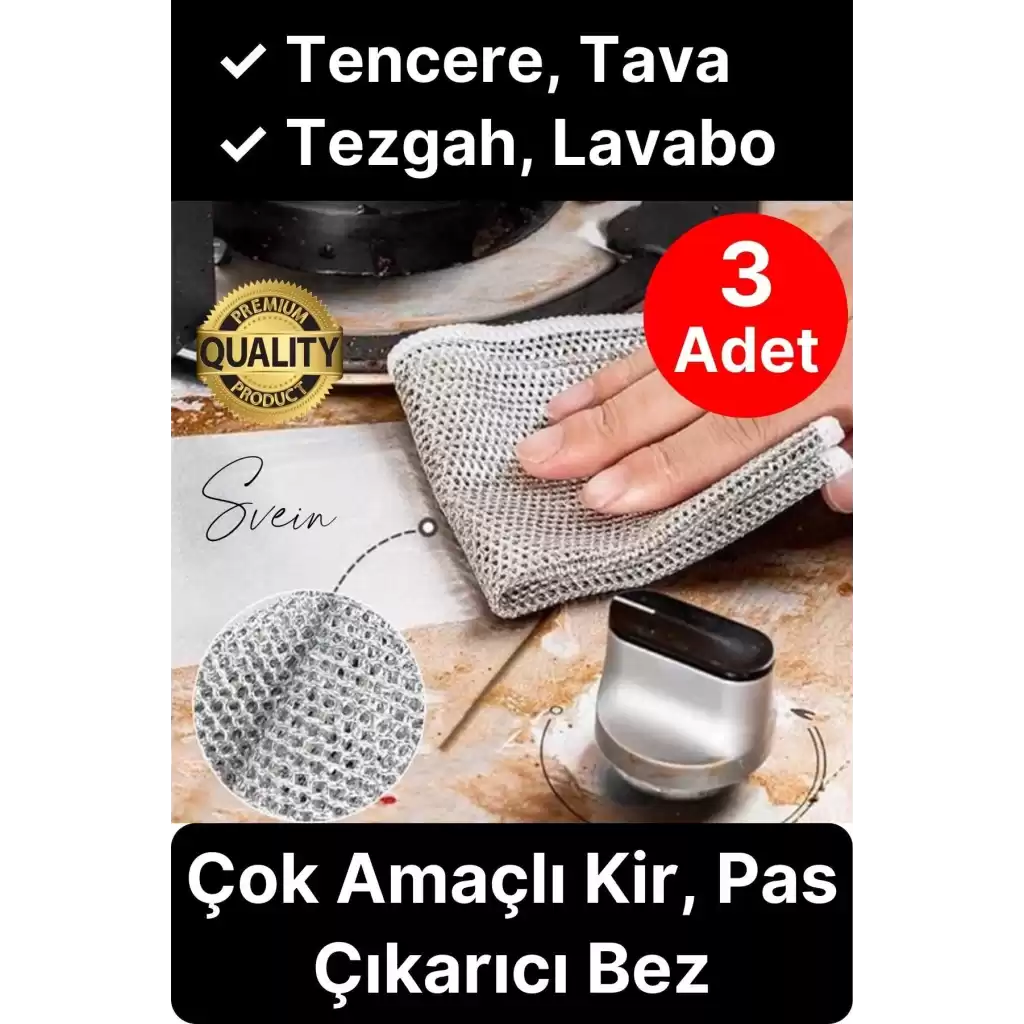 Çok Fonksiyonlu Tencere Tava Ovma Bezi Çizmez Tel Bulaşık Pas Silebilen Kolay Durulama Kopmaz
