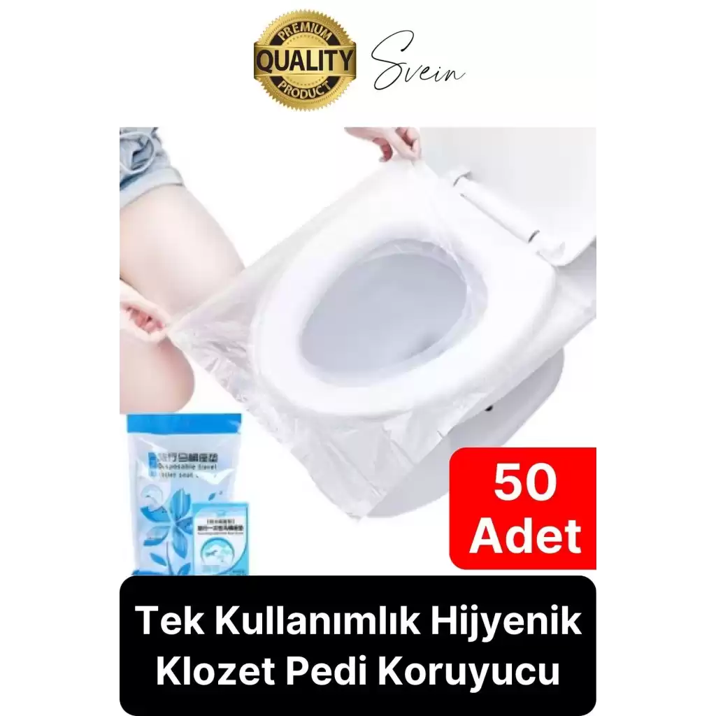 50 Adet Pratik Hijyenik Tek Kullanımlık Klozet Kapağı Pedi Örtüsü Yeni Sezon Koruyucu Kirletmez