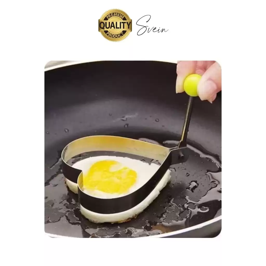 Paslanmaz Metal Kalp Şeklinde Omlet Krep Kalıbı Özel Model Uzun Ömürlü Yanmaz Yapışmaz Portatif