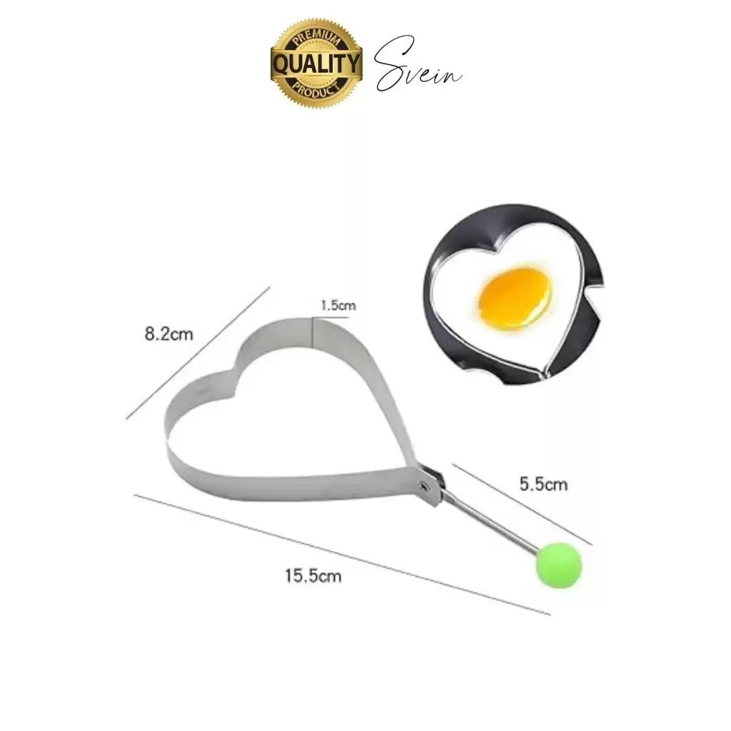 Paslanmaz Metal Kalp Şeklinde Omlet Krep Kalıbı Özel Model Uzun Ömürlü Yanmaz Yapışmaz Portatif