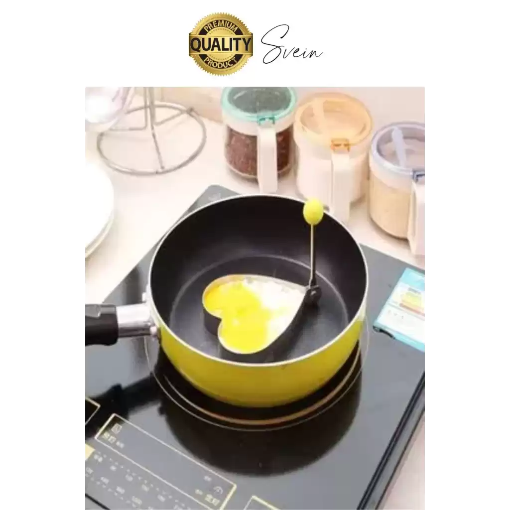 Paslanmaz Metal Kalp Şeklinde Omlet Krep Kalıbı Özel Model Uzun Ömürlü Yanmaz Yapışmaz Portatif