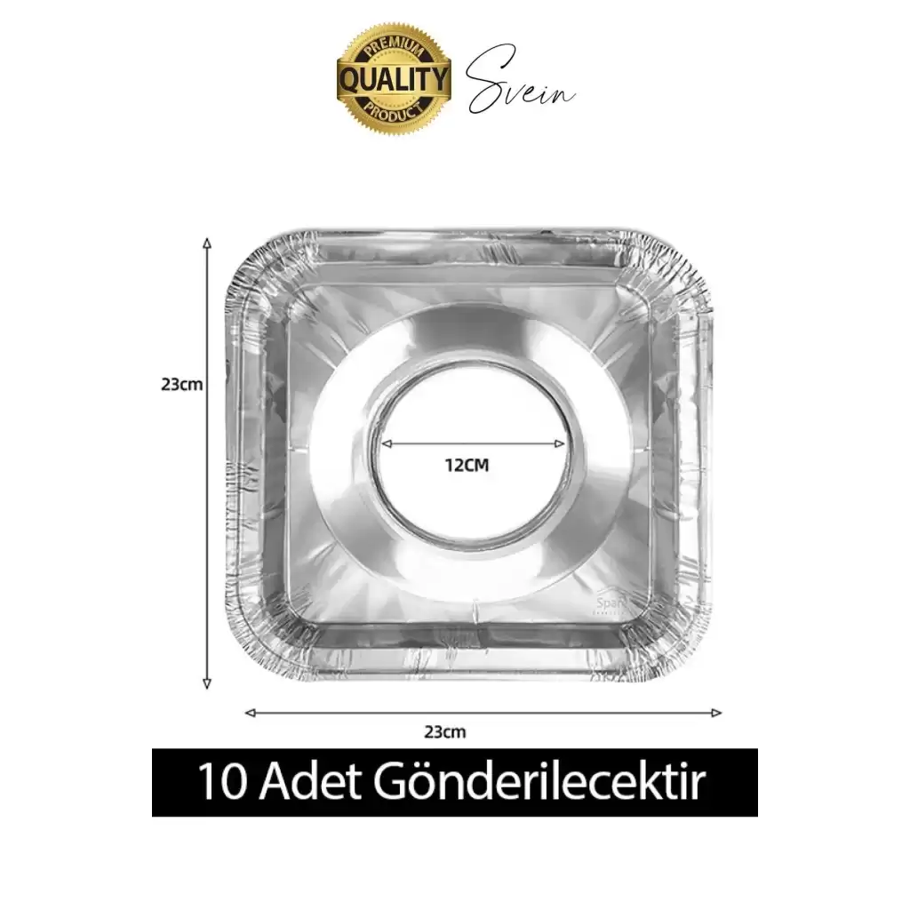 Dayanıklı 10 Adet Alüminyum Ocak Koruyucu Folyo Kare Kir Bırakmaz Yağ Sıçrama Yanmaz Yapışmaz Gümüş