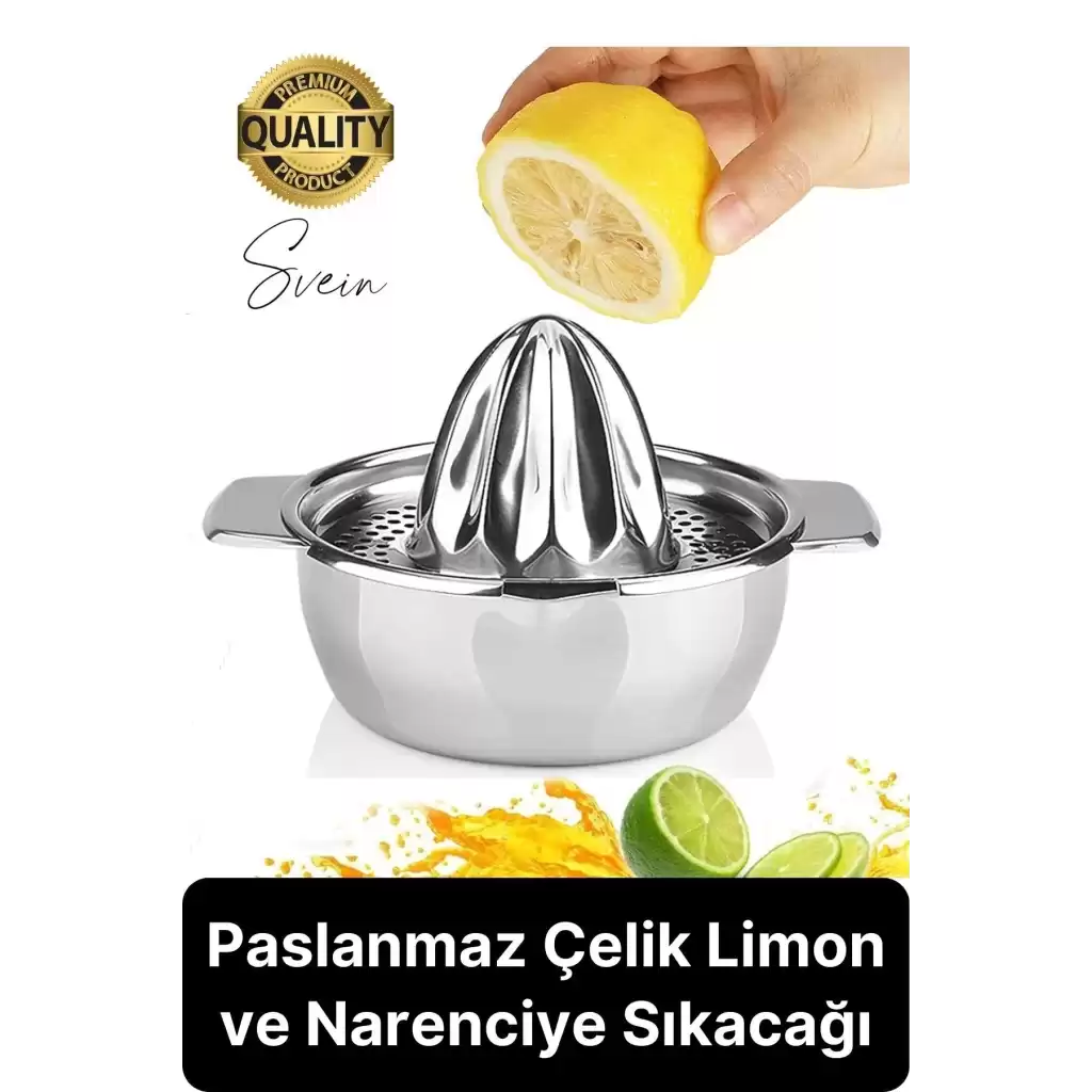 Paslanmaz Çelik Limon ve Nar Sıkacağı Narenciye Mutfak El Aleti Pratik Sıkacak Yıkanabilir Hijyenik