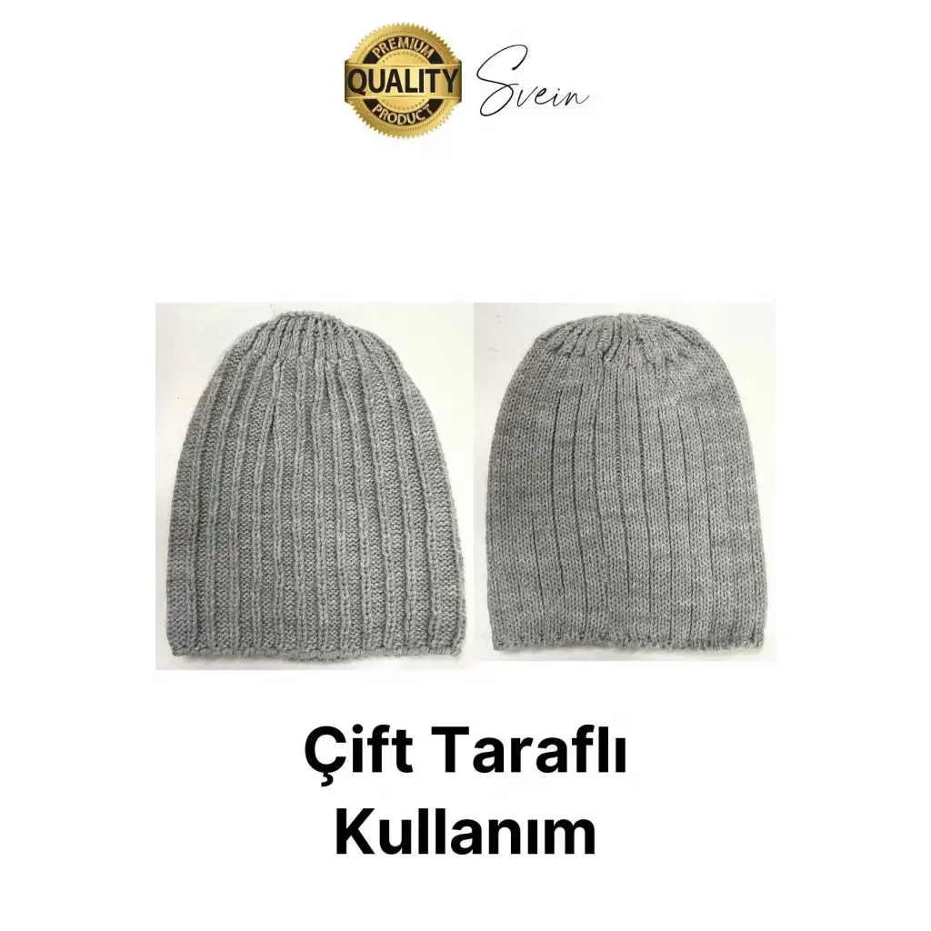 Dayanıklı Bere Unisex Örgü Kışlık Düz Renk Yumuşak Yün Soğuktan Koruyucu Şapka Katlamalı Dokuma