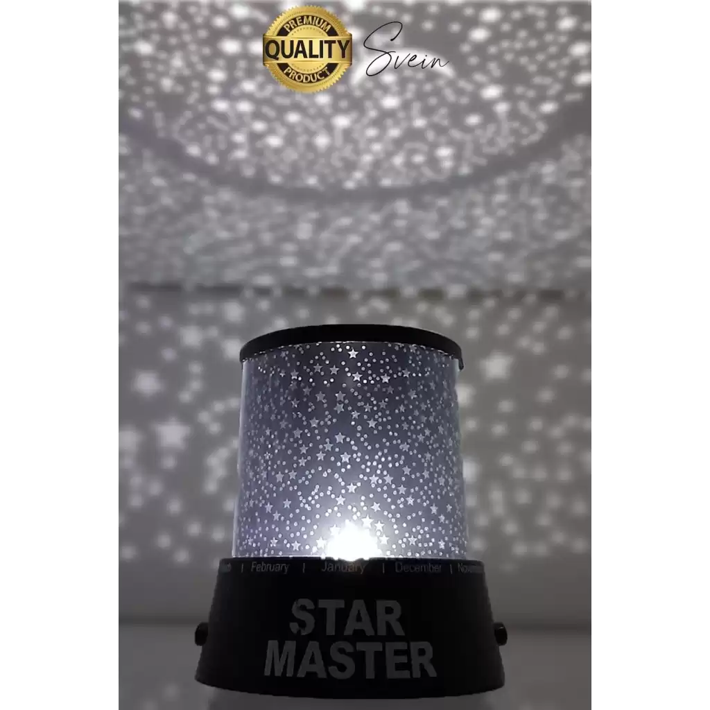 Premium Işık Yansıtmalı Yıldız Projeksiyon Gece Lambası Masa Üstü Pilli ve Usb Tavan Duvar Ambiyans