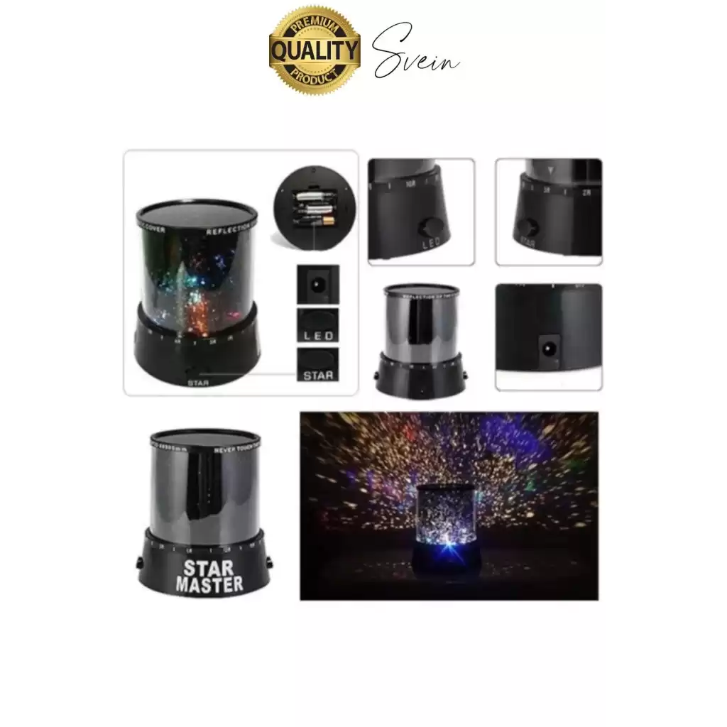 Premium Işık Yansıtmalı Yıldız Projeksiyon Gece Lambası Masa Üstü Pilli ve Usb Tavan Duvar Ambiyans