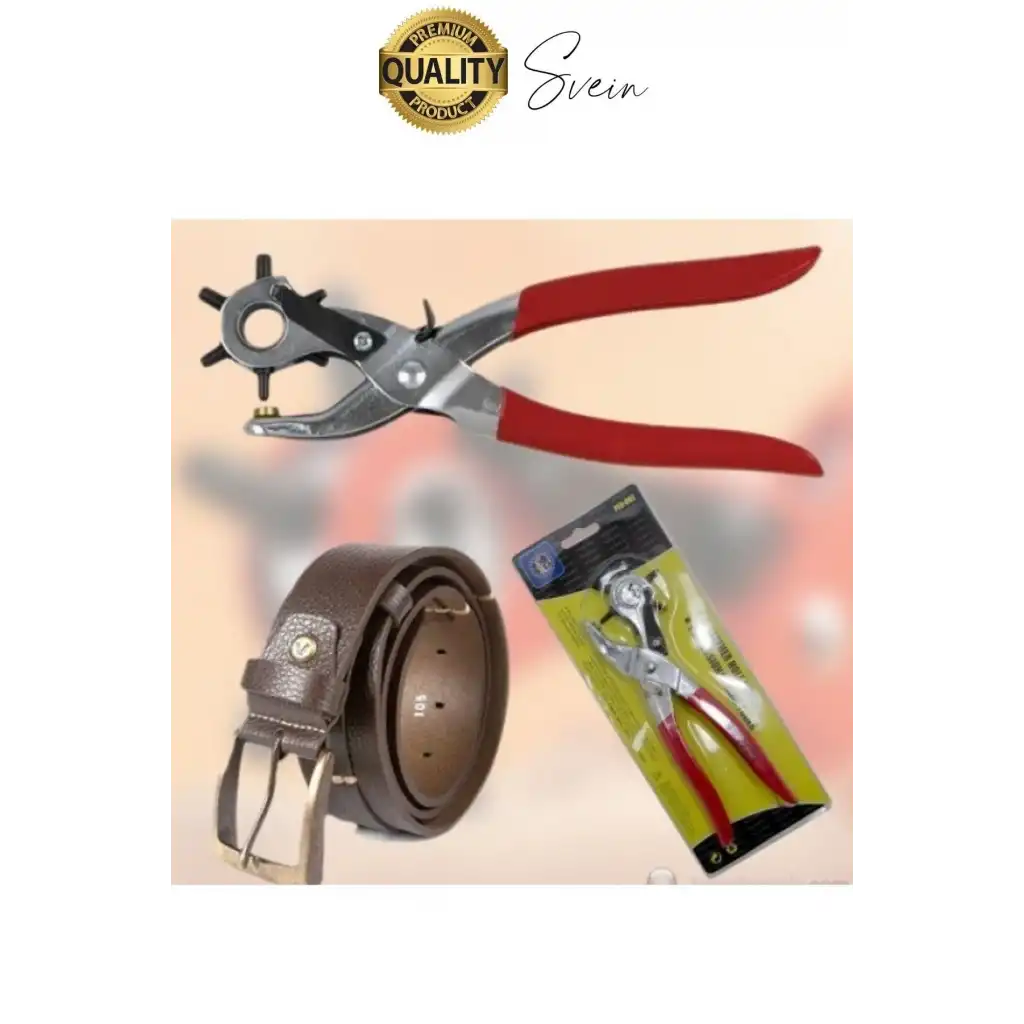 6 Uçlu Kemer ve Deri Delme Delici Aleti Ergonomik Saplı Metal Çelik Delgeç Hızlı Pratik Kolay Zımba