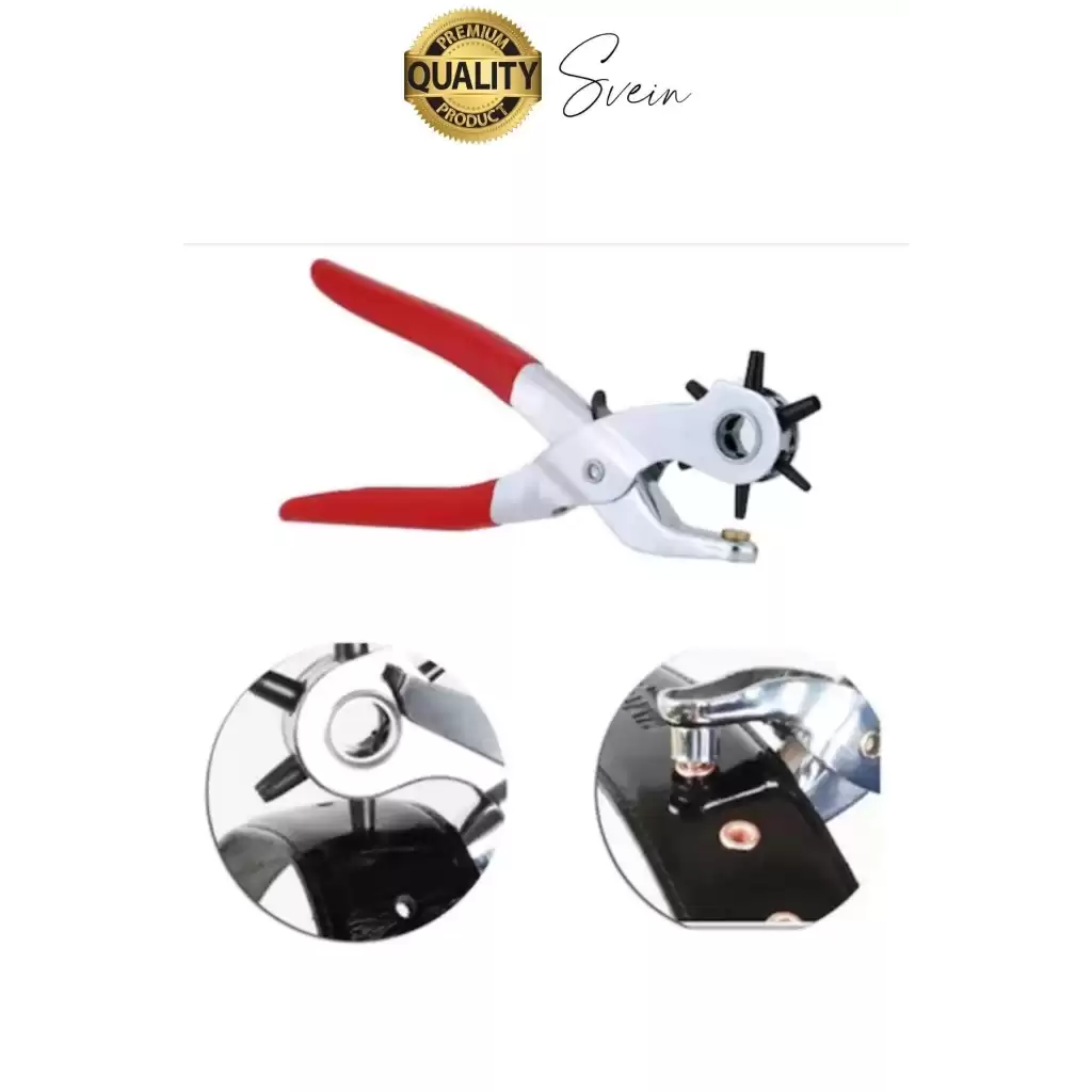 6 Uçlu Kemer ve Deri Delme Delici Aleti Ergonomik Saplı Metal Çelik Delgeç Hızlı Pratik Kolay Zımba