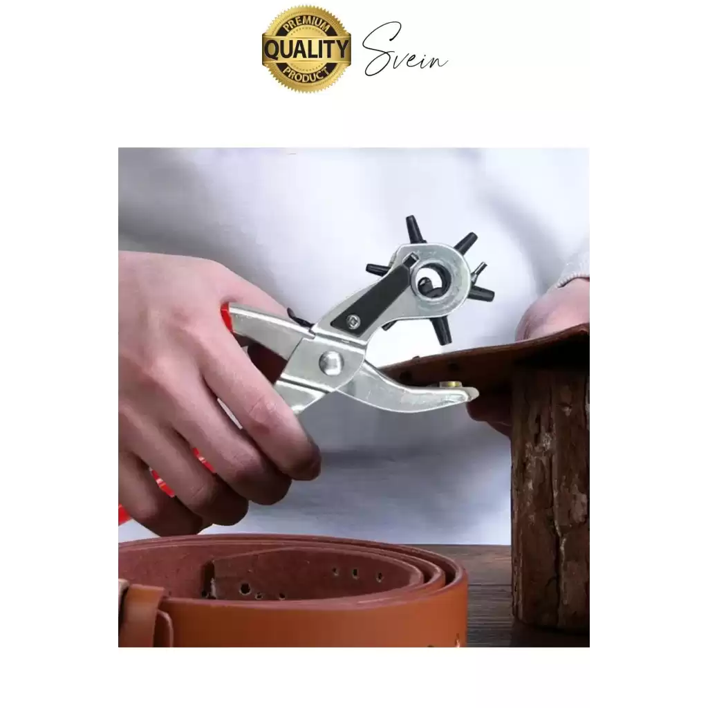 6 Uçlu Kemer ve Deri Delme Delici Aleti Ergonomik Saplı Metal Çelik Delgeç Hızlı Pratik Kolay Zımba