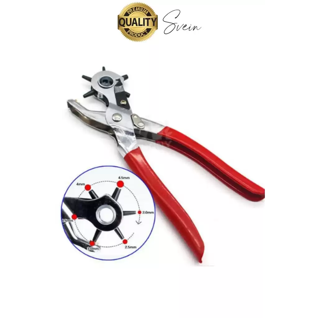 6 Uçlu Kemer ve Deri Delme Delici Aleti Ergonomik Saplı Metal Çelik Delgeç Hızlı Pratik Kolay Zımba