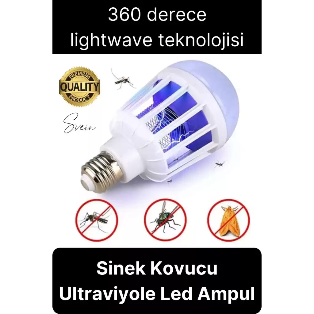 Sinek Kovucu Sineksavar Ultraviyole Ampul Sivri Böcek Haşere Giderici Öldürücü Led Işık Tasarruflu