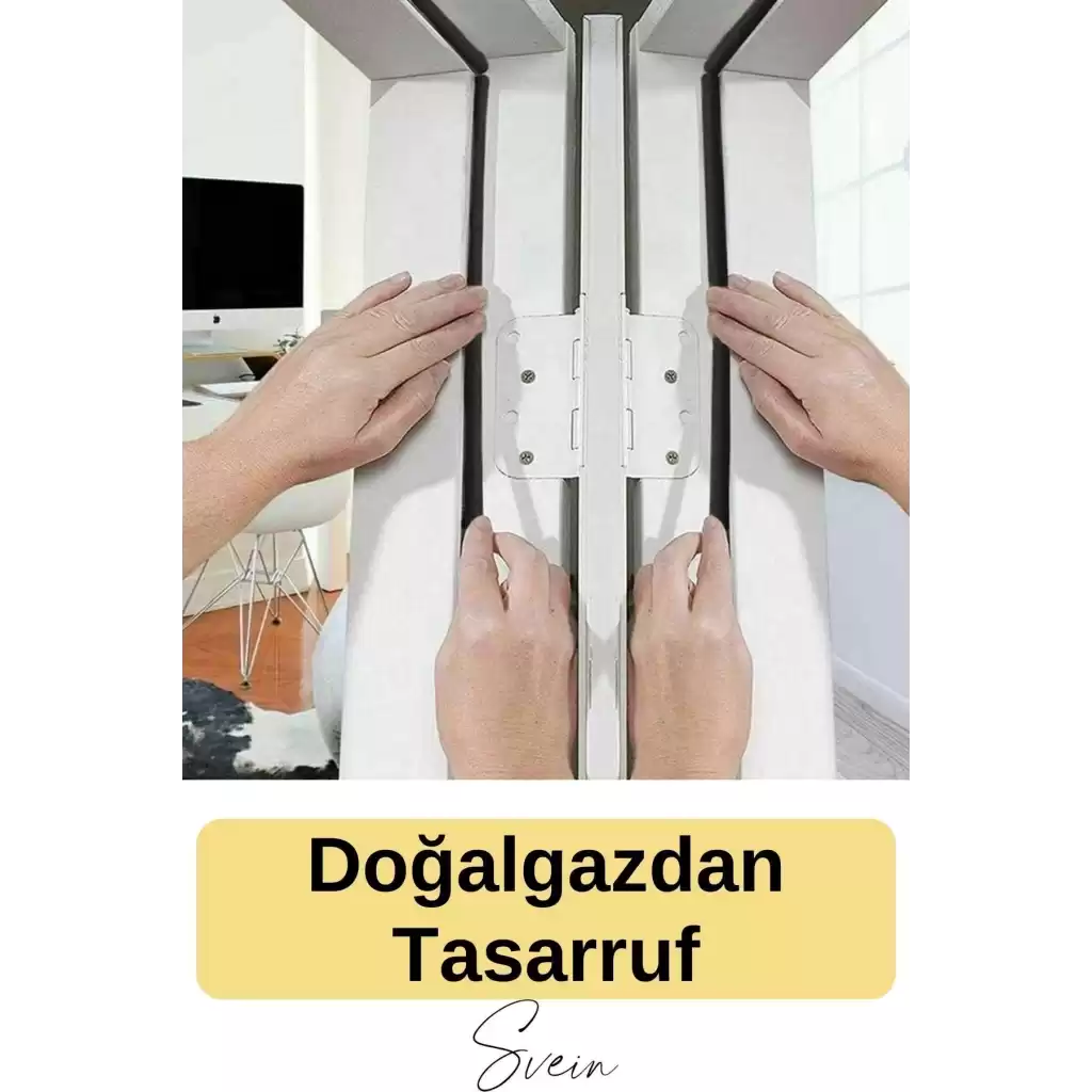 Kalın Kauçuk 2x50=100 mt Ekstra Uzun Siyah Kapı Pencere Fitili Soğuk Koruyucu Geçirmez İzolasyon