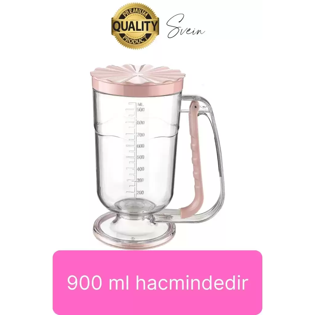 Pankek Hamur Porsiyonlayıcı Ölçülü Akıtma Dağıtıcı Krep Yapma Puding Muffin 900 ml Ölçekli Aparatı
