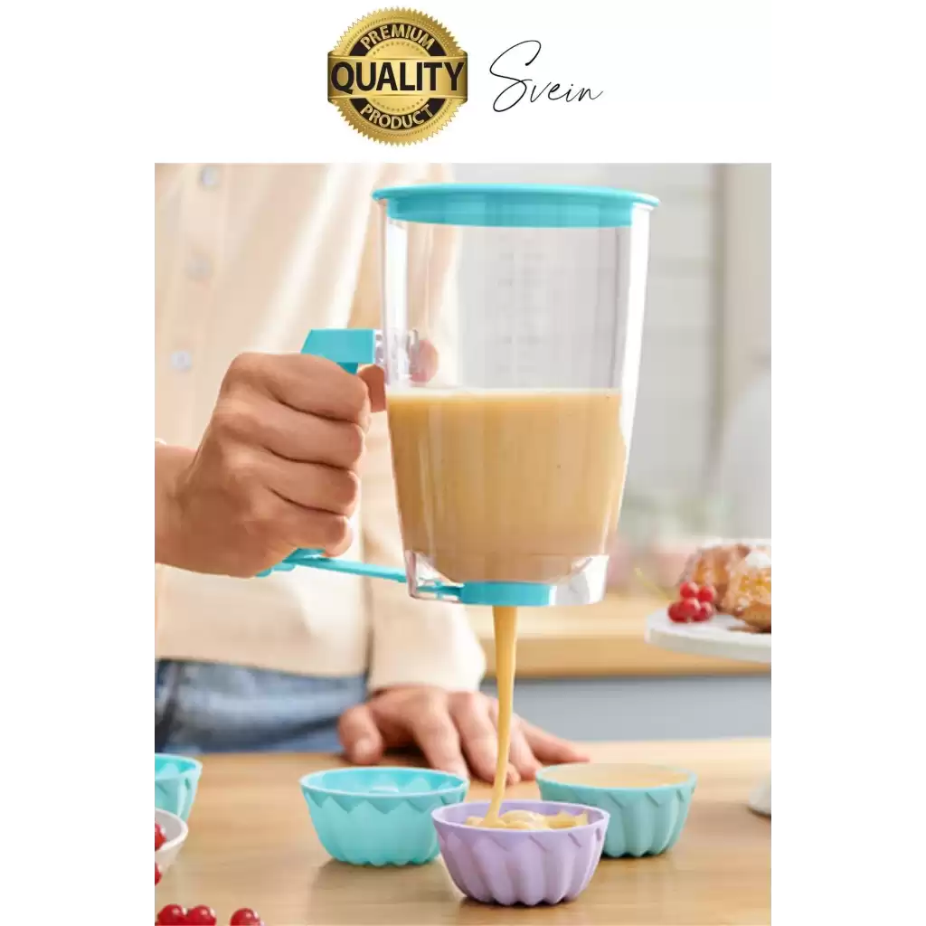 Pankek Hamur Porsiyonlayıcı Ölçülü Akıtma Dağıtıcı Krep Yapma Puding Muffin 900 ml Ölçekli Aparatı