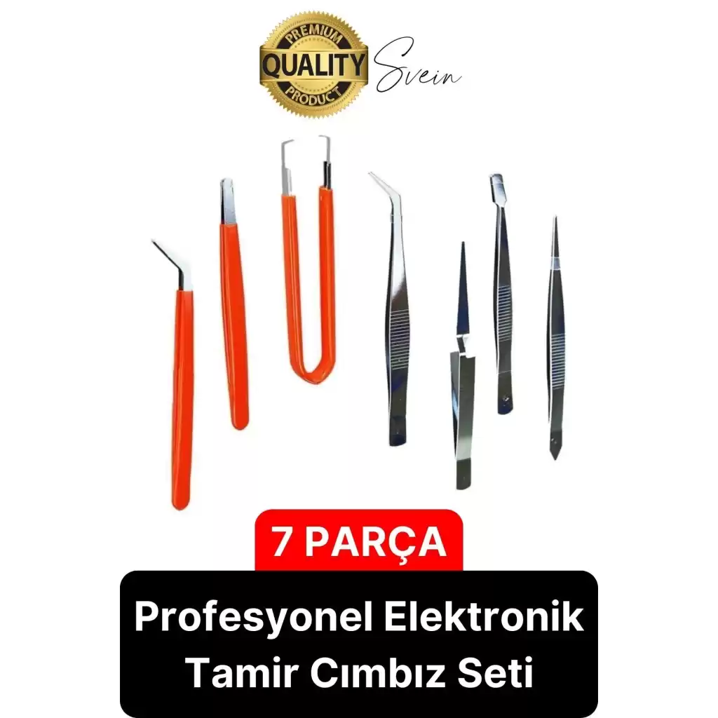 Profesyonel 7 Parça Çelik Cımbız Seti Paslanmaz Dayanıklı Elektronik Devre Telefon Saat Tamir Seti