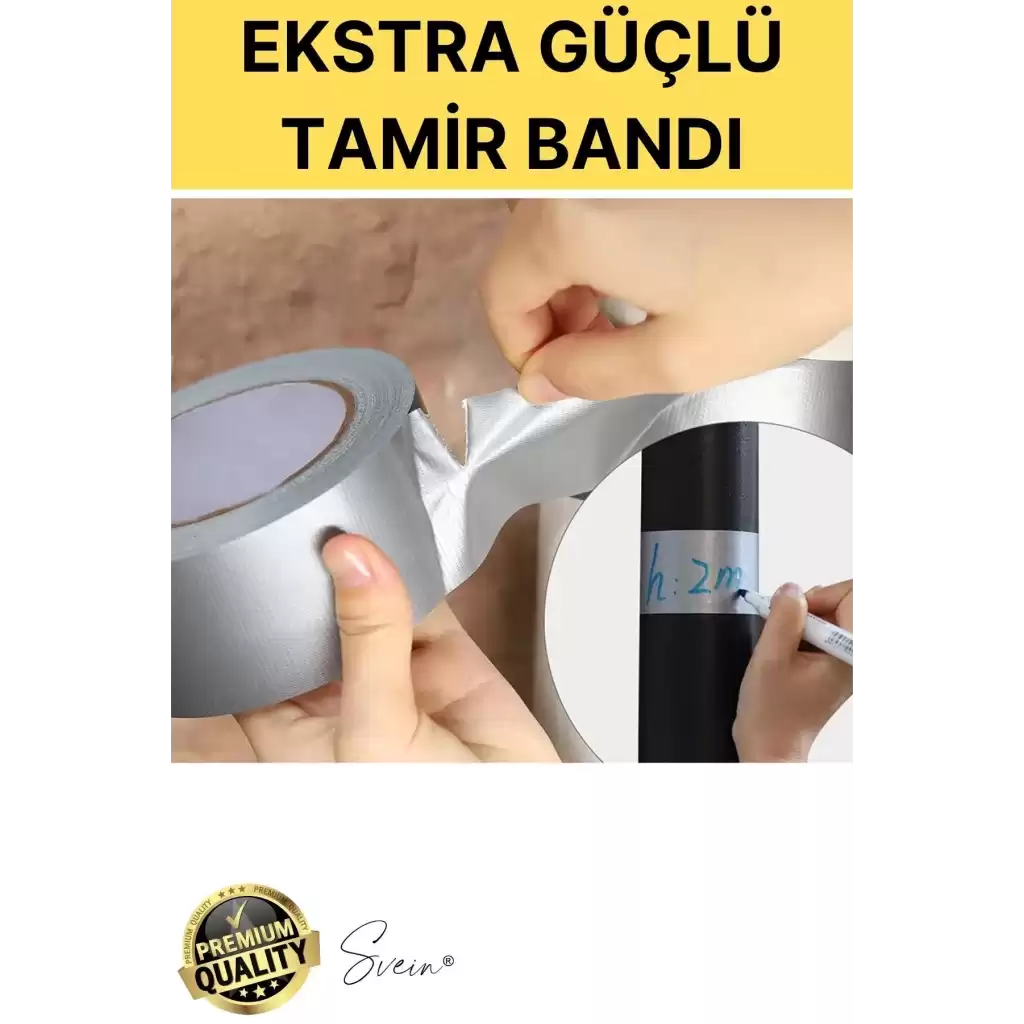 1 Adet 10 mt Sarı Tamir Takviye Kapatıcı Güçlü Onarım Bandı Su Geçirmez Sızdırmaz Dayanım Çatlak