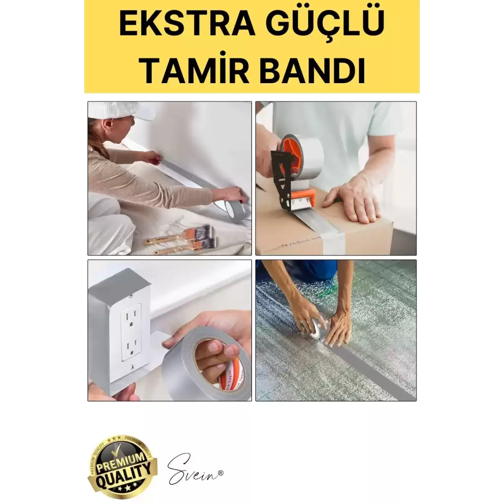2 Adet 10 mt Sarı Tamir Takviye Kapatıcı Güçlü Onarım Bandı Su Geçirmez Sızdırmaz Dayanım Çatlak