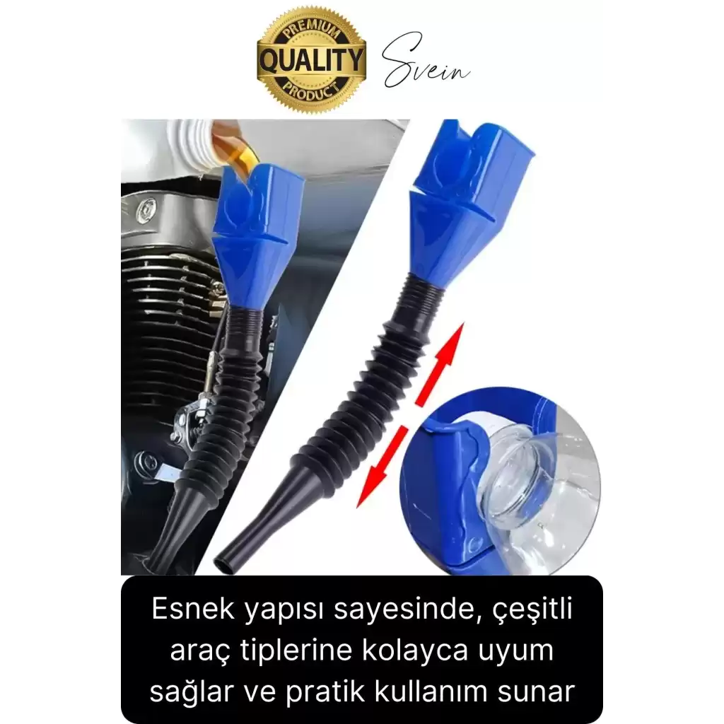 Esnek Taşınabilir Yakıt Dökme Aparatı Yağ Benzin Hunisi Araba Otomobil Hortum Pratik Araç Plastik
