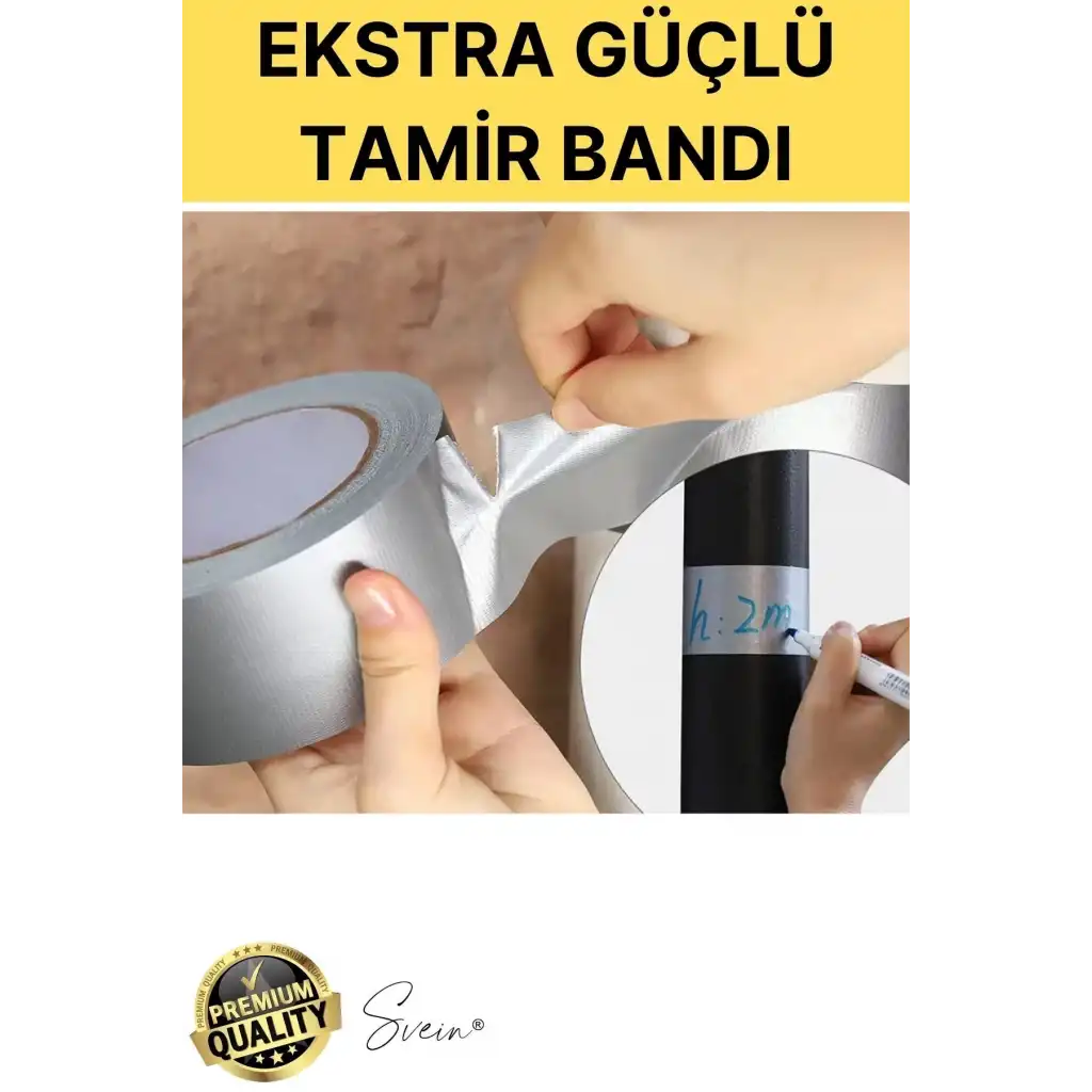 10 Adet 10 mt Sarı Tamir Takviye Kapatıcı Güçlü Onarım Bandı Su Geçirmez Sızdırmaz Dayanım Çatlak
