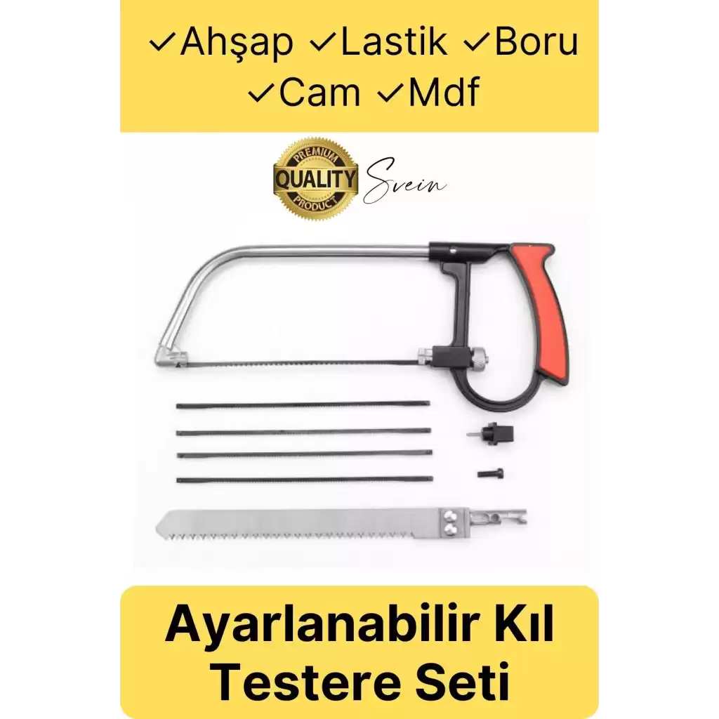 Çok Amaçlı Ev Tipi Güçlü 4 Yedek Bıçak Ayarlanabilir Ahşap Lastik Boru Kesim Kıl Testere Kesme Seti