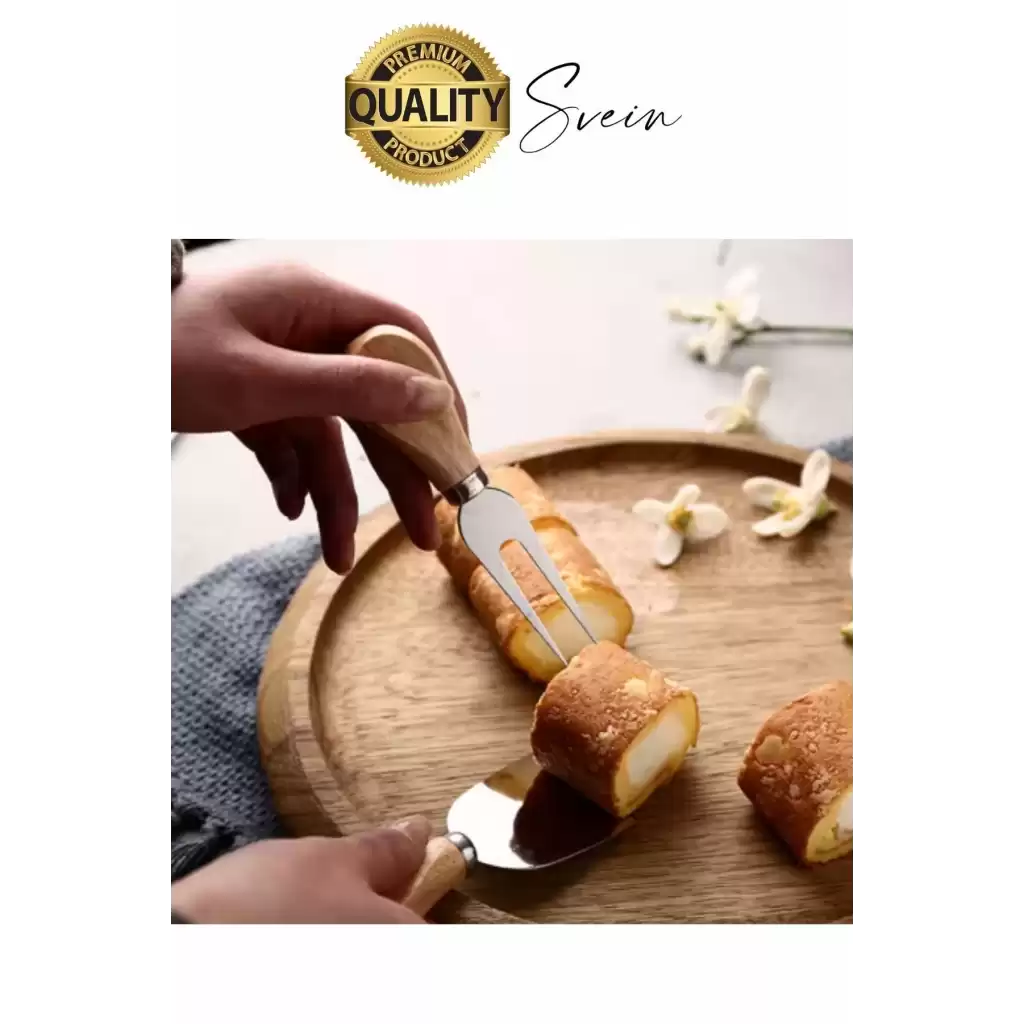 Bambu Saplı 4lü Mini Şarküteri Bıçakları Servis Sunumluk Peynir ve Ekmek Kesimi İçin Spatula Seti