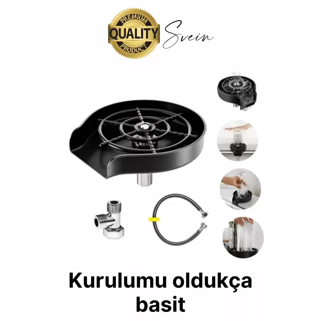 Yüksek Basınçlı Pratik Otomatik Bardak Kadeh Kupa Yıkama Musluğu Fıskiye Bulaşık Yıkama Aparatı